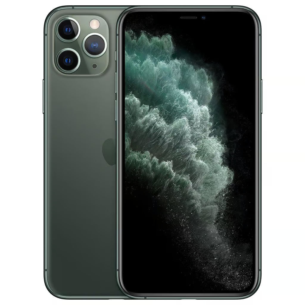 Exklusives Apple iPhone 11 Pro Max in der edlen Farbe Nachtgrün mit großzügigen 64GB Speicher, ohne Vertrag.