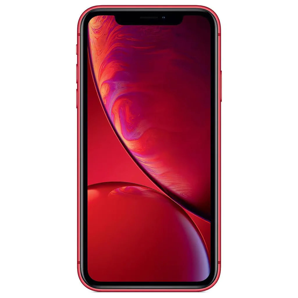 Kraftvolles Apple iPhone XR in leidenschaftlichem Rot, verfügbar mit großzügigen Speicheroptionen von 64GB, 128GB und 256GB. Erlebe die Energie dieser feurigen Farbe gepaart mit fortschrittlicher Technologie, für ein Smartphone, das ebenso beeindruckend wie leistungsstark ist.